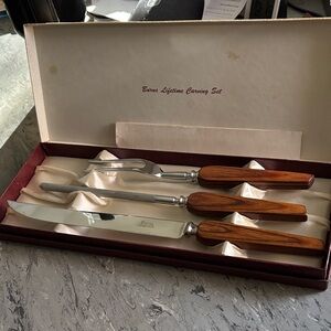 Burns Carving Set with Wooden Handles